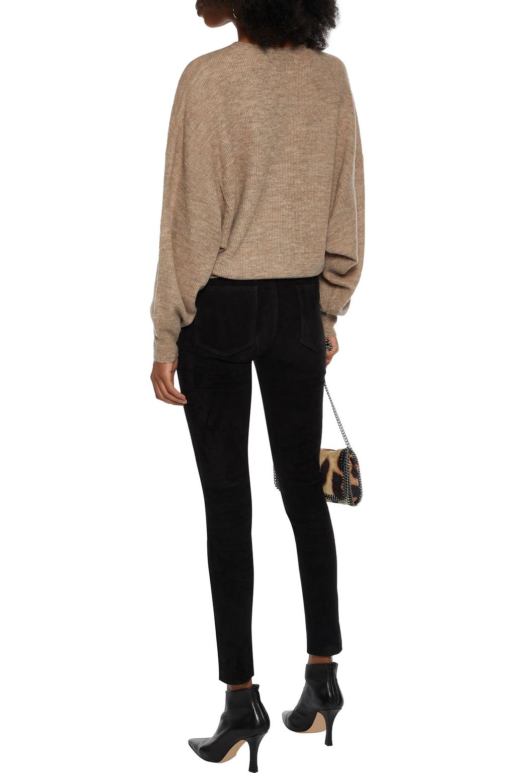 IRO Simer buckle-detailed suede skinny pants