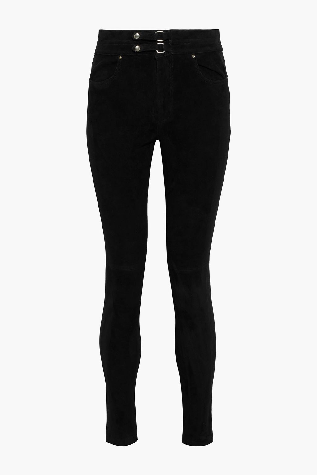 IRO Simer buckle-detailed suede skinny pants | THE OUTNET