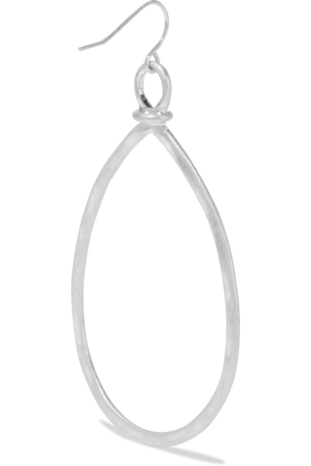 KENNETH JAY LANE Hammered rhodium-plated earrings
