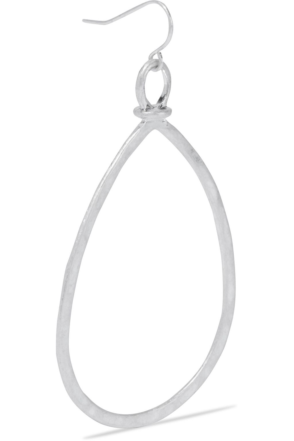 KENNETH JAY LANE Hammered rhodium-plated earrings