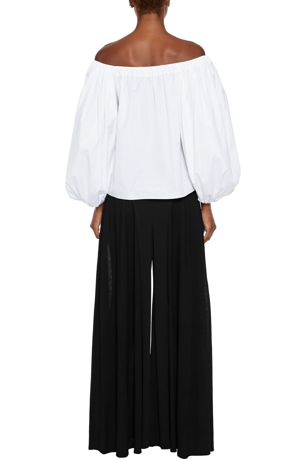 ALAÏA Open and stretch-knit wide-leg pants