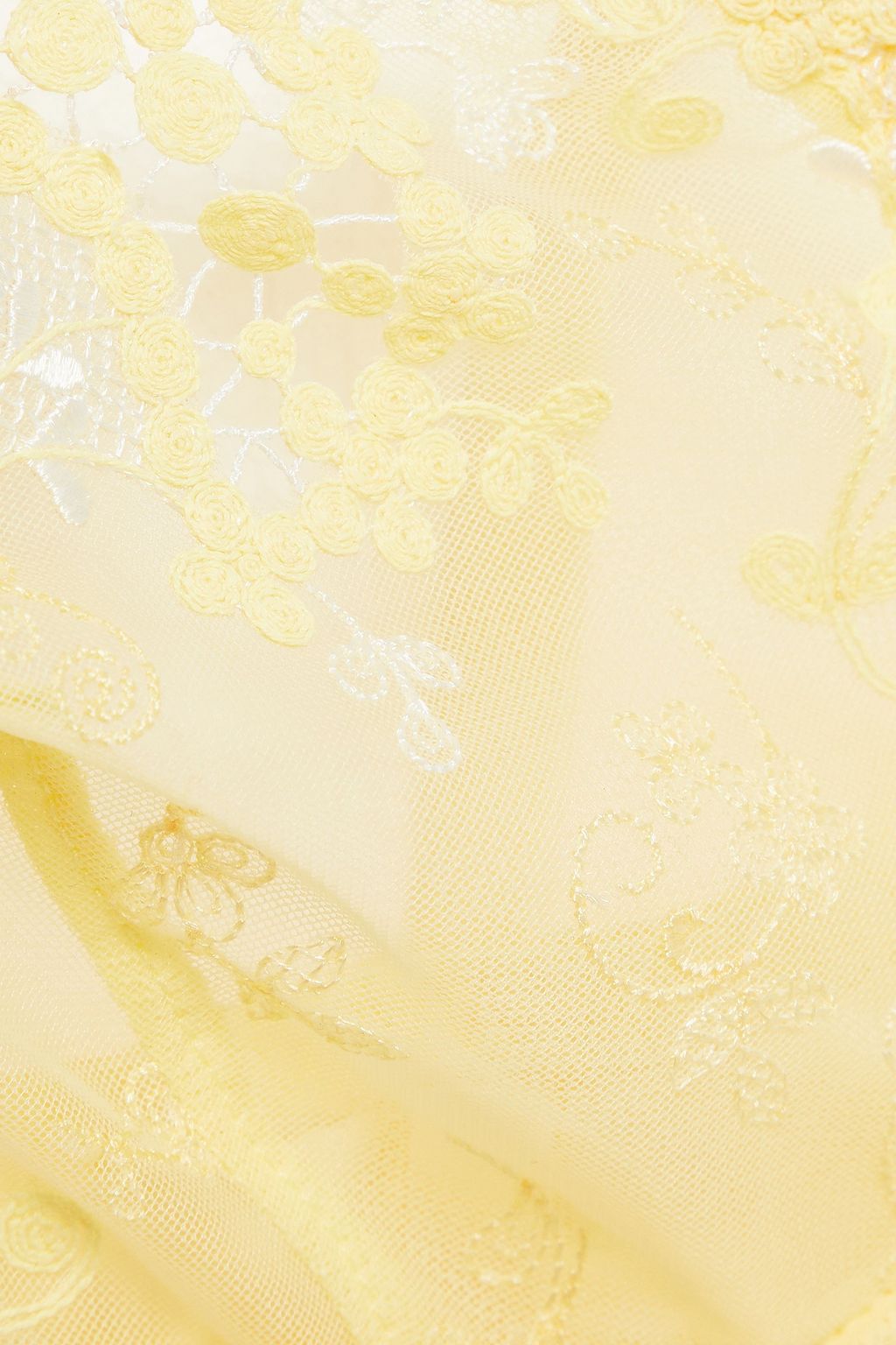 SIMONE PÉRÈLE Lace-trimmed embroidered tulle underwired bra