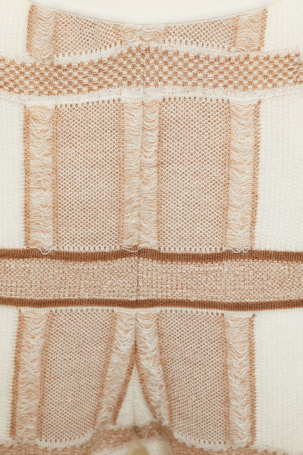 GENTRYPORTOFINO Cropped checked brushed wool-blend wide-leg pants