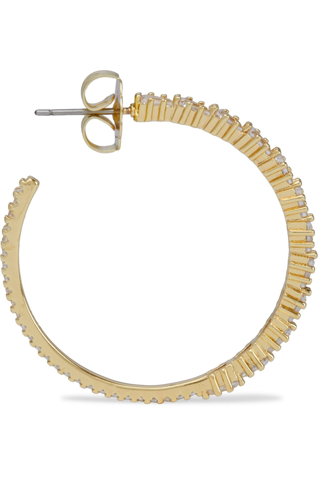 CZ BY KENNETH JAY LANE Gold-tone crystal hoop earrings