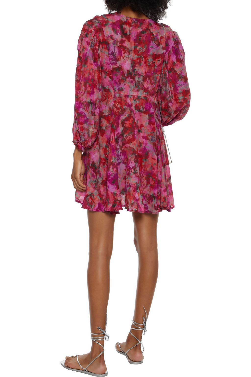 IRO Gaiety ruched printed crepe de chine mini dress