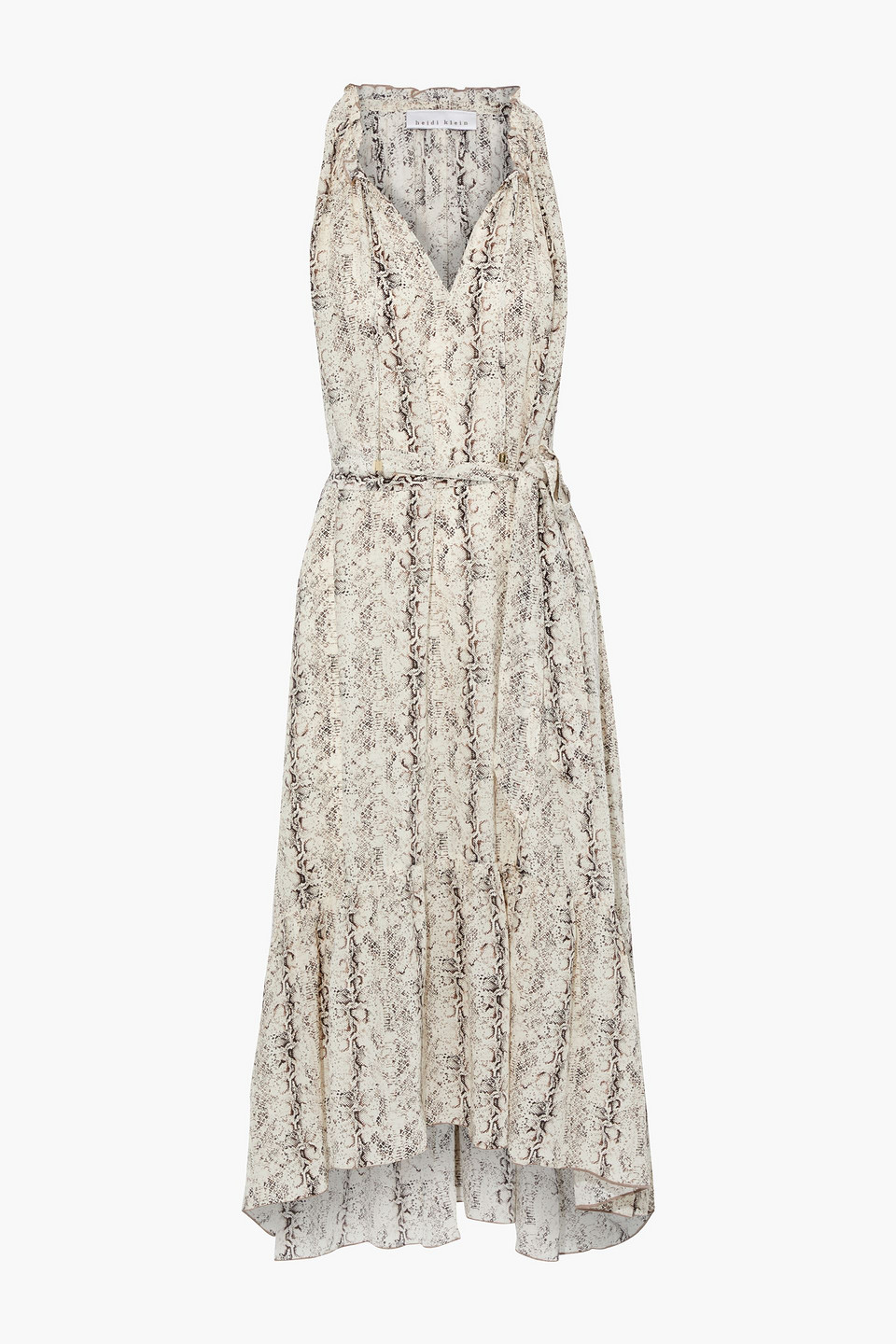 Heidi Klein Belted Snake-print Silk Crepe De Chine Midi Dress In Animal Print