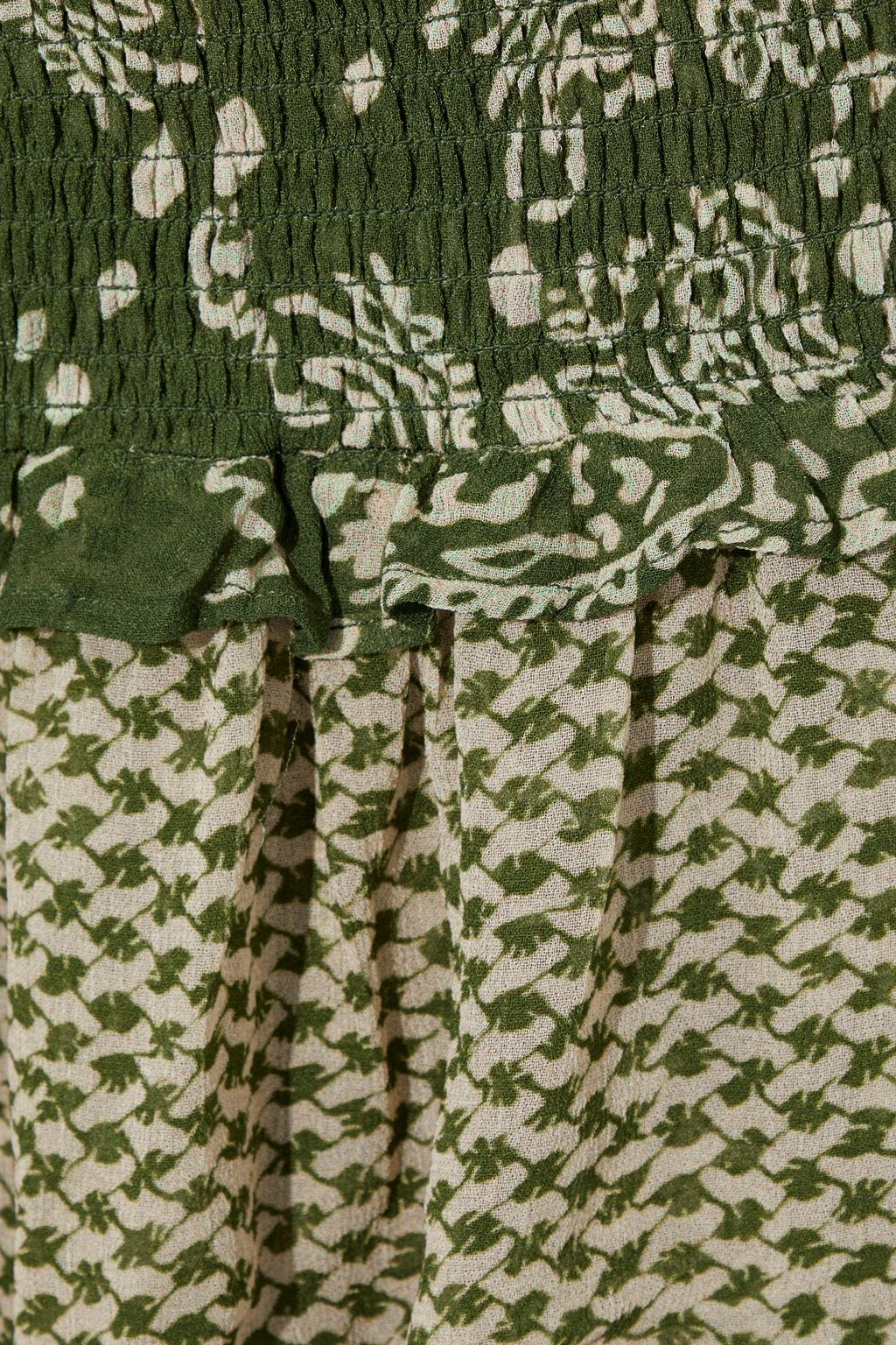SUMMERY COPENHAGEN Tess tiered paneled printed crepe mini skirt