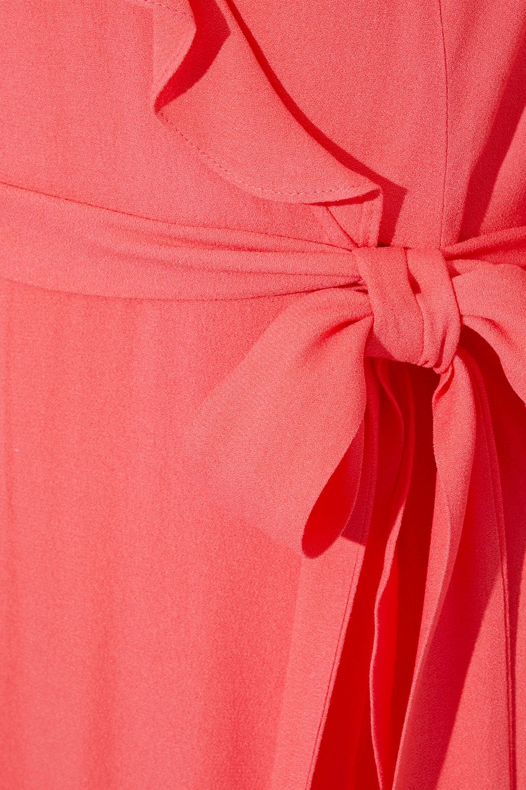 GOAT Hollywood ruffle-trimmed crepe maxi wrap dress