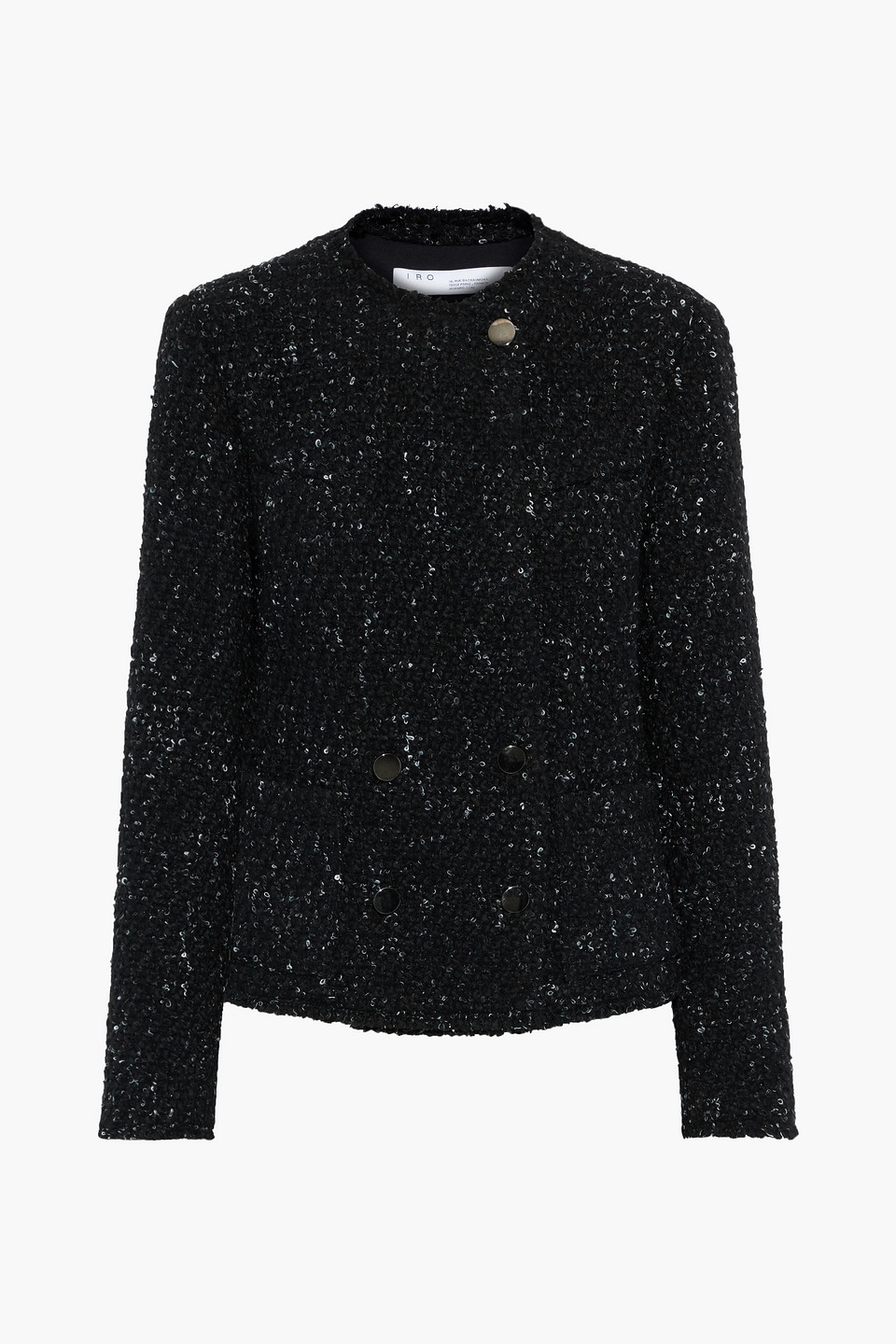 Iro Woman Aurel Double-breasted Bouclé Jacket Black Size 34
