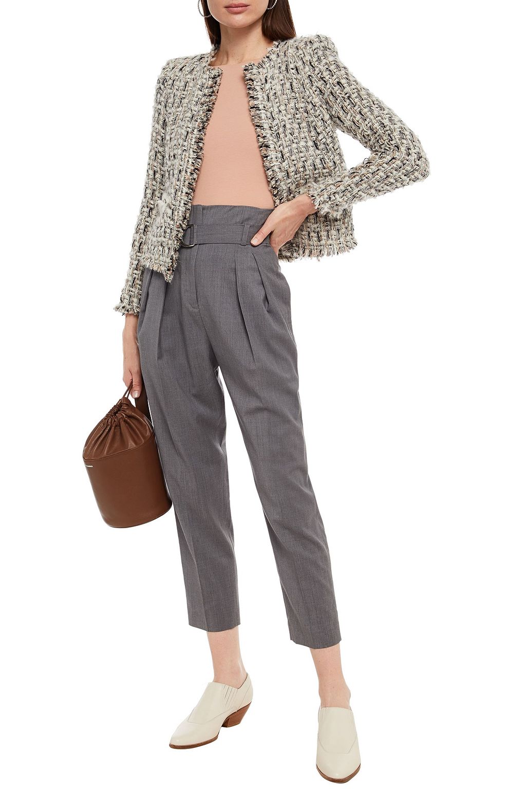 IRO Belted wool-blend tapered pants
