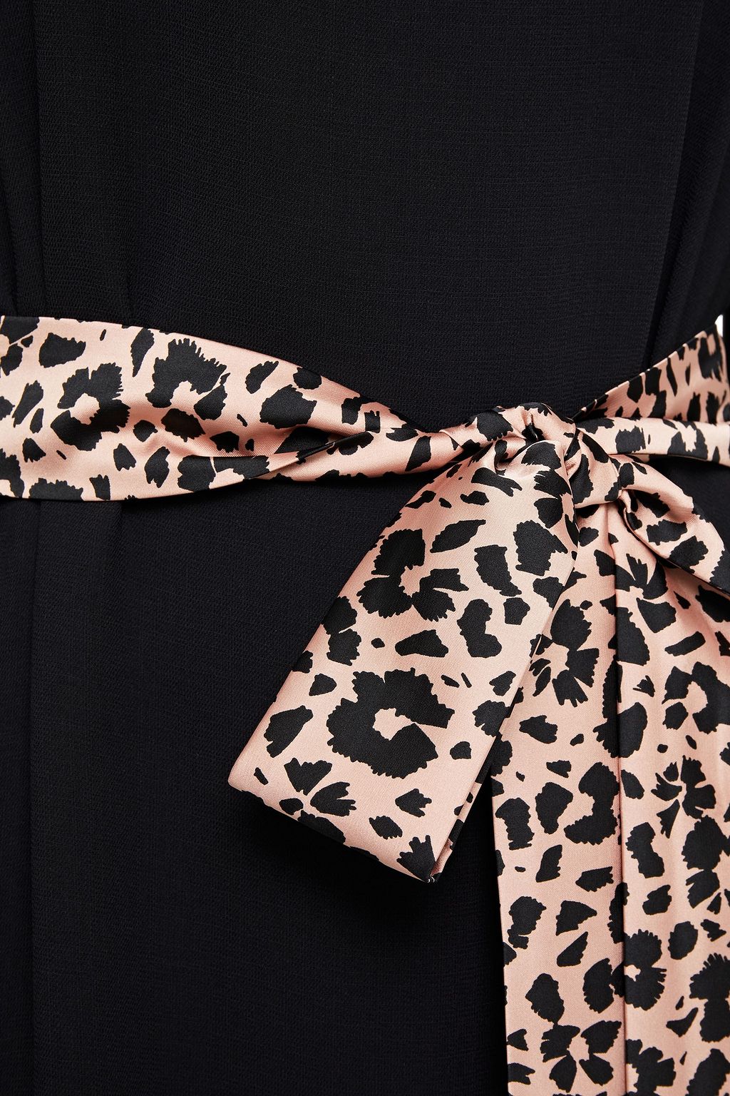 CLAUDIE PIERLOT Leopard-print satin-trimmed crepe mini dress