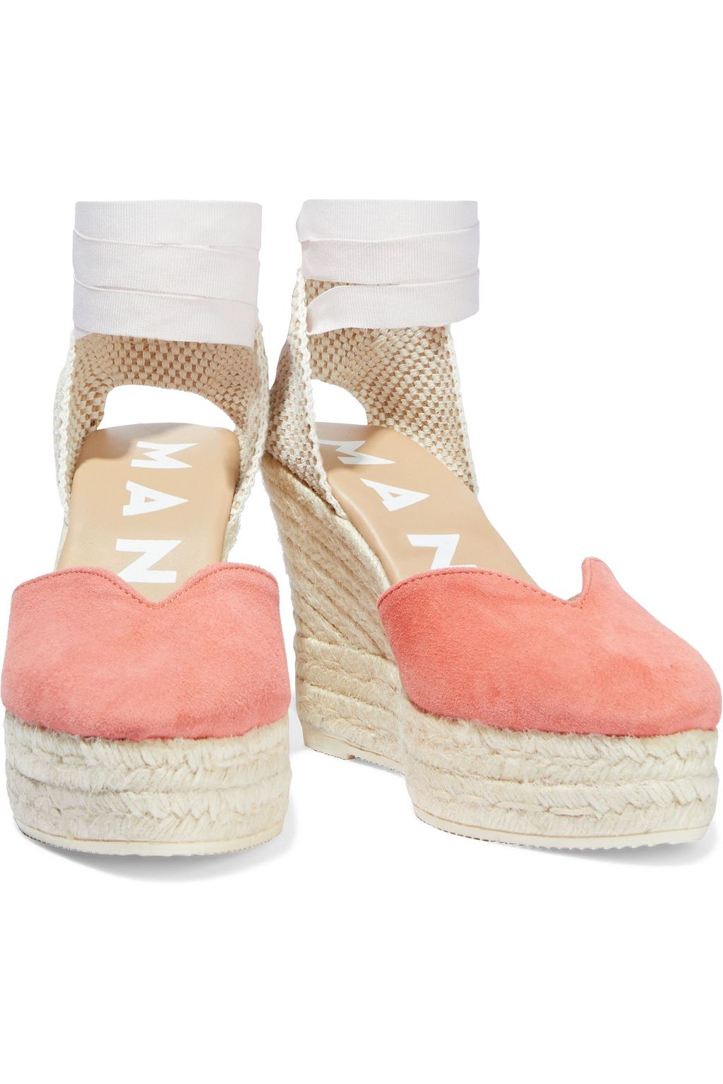 MANEBÍ Hamptons lace-up suede wedge espadrilles