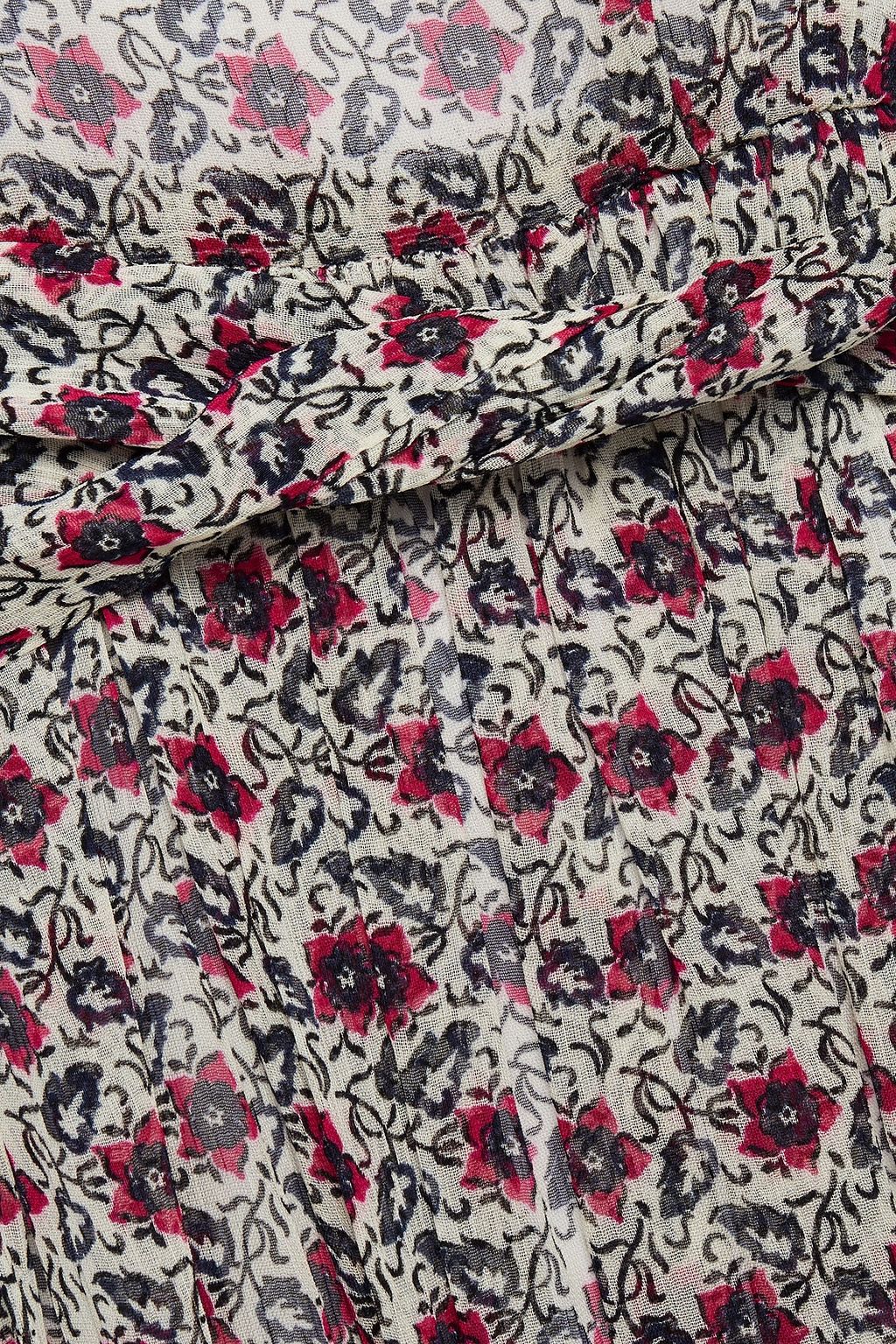 CLAUDIE PIERLOT Draped floral-print chiffon mini dress