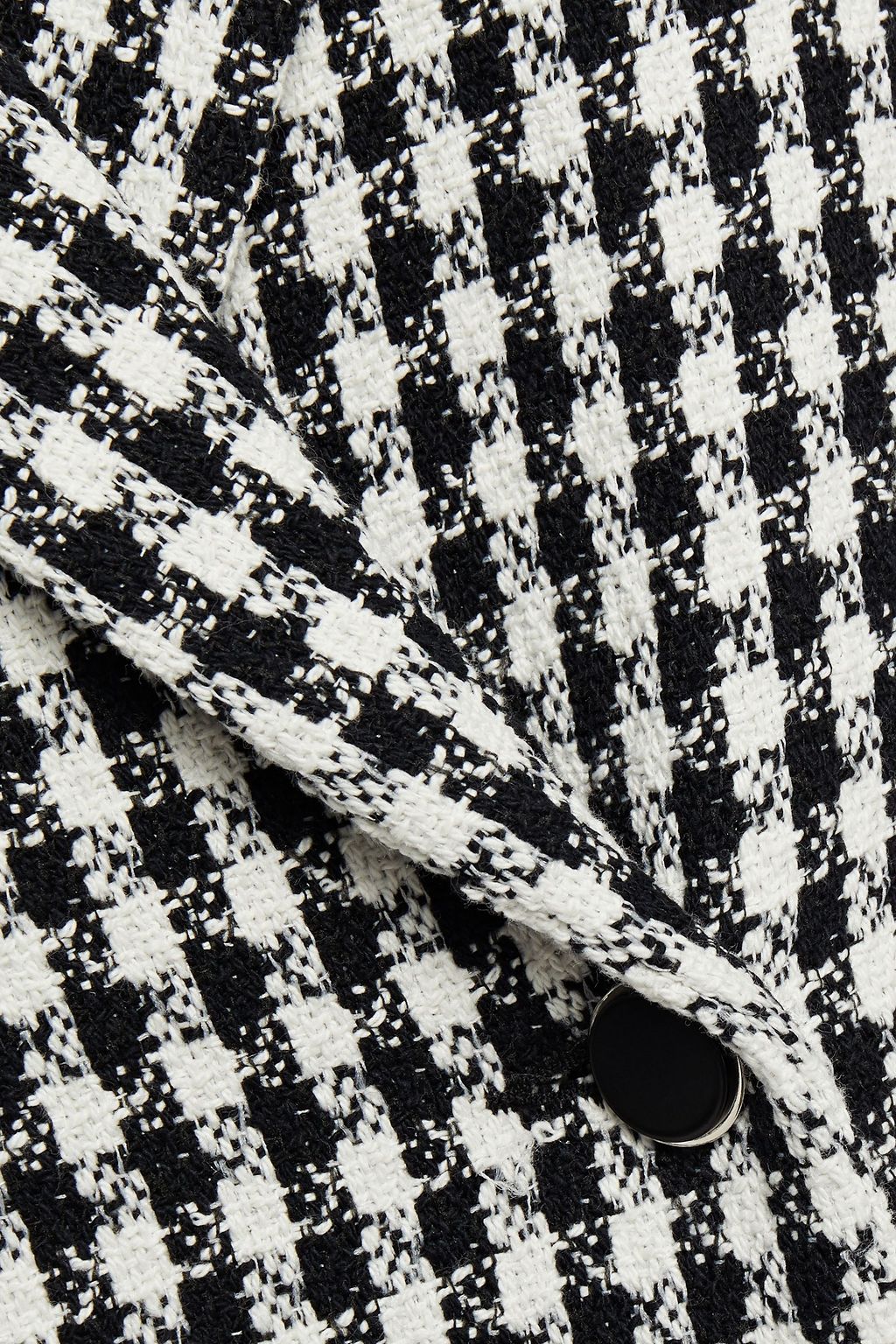 CLAUDIE PIERLOT Double-breasted houndstooth cotton-blend tweed mini dress