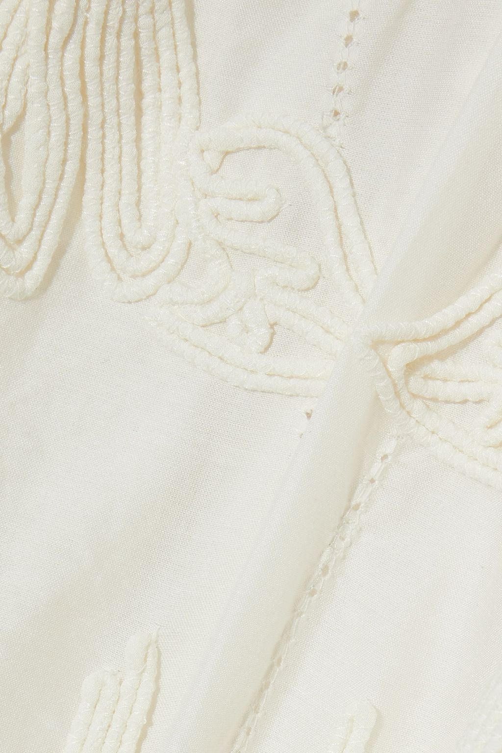 IRO Narva appliquéd cotton and silk-blend peplum blouse