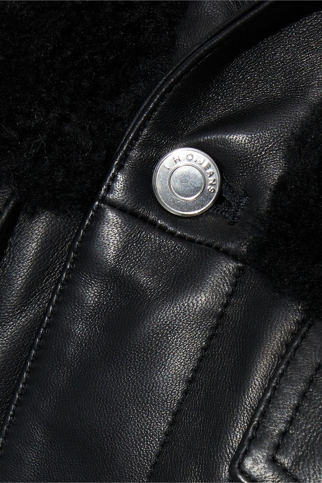 IRO Novus shearling-paneled leather jacket