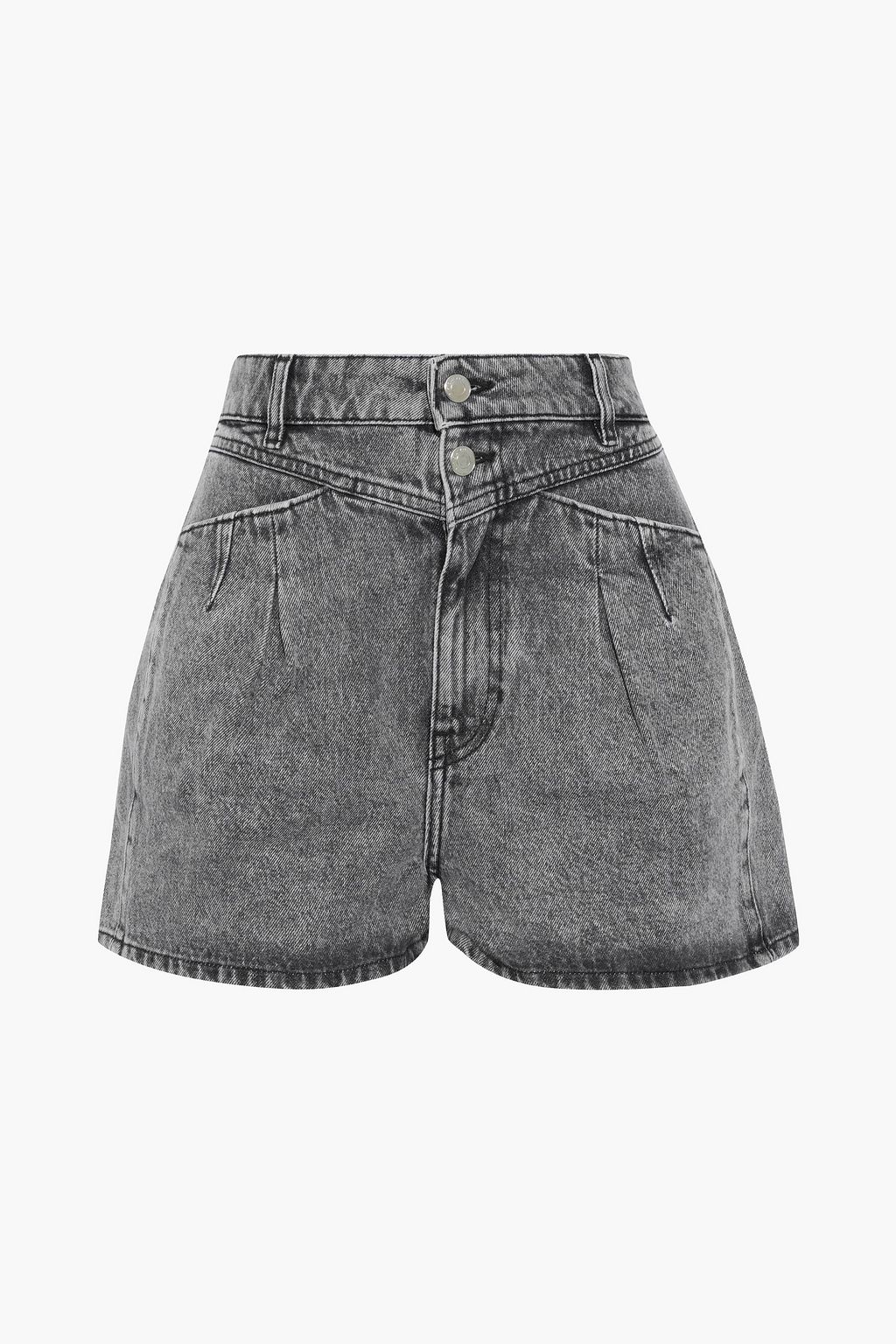Anthracite Moga pleated acid-wash denim 