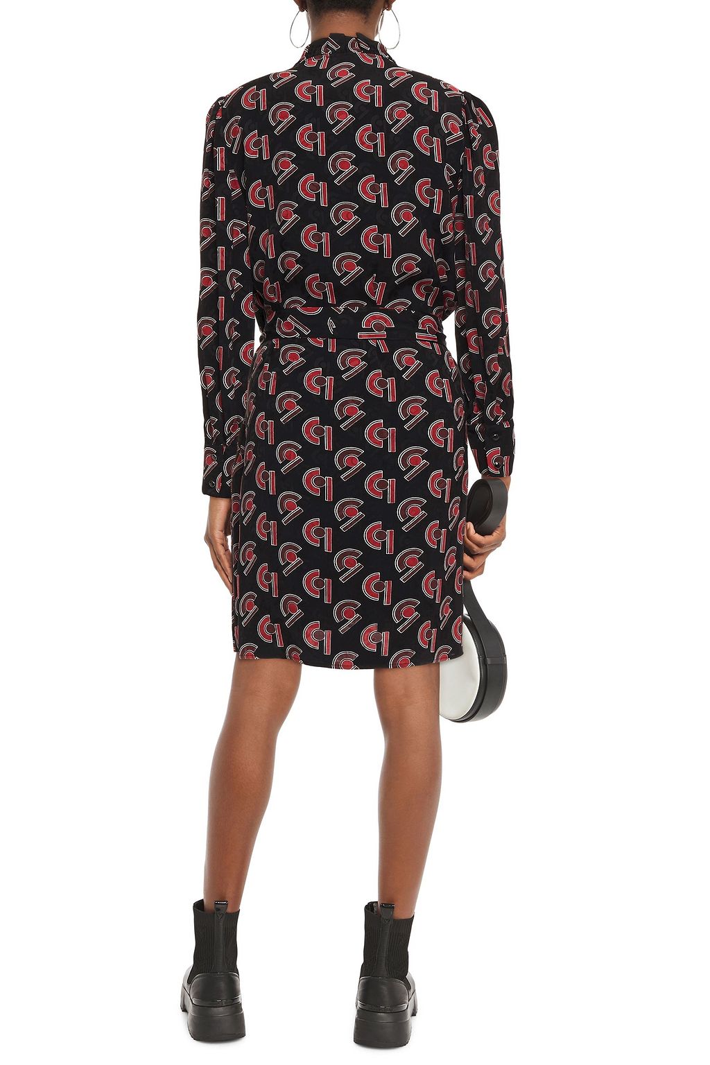 CLAUDIE PIERLOT Rumba ruffled printed jacquard dress