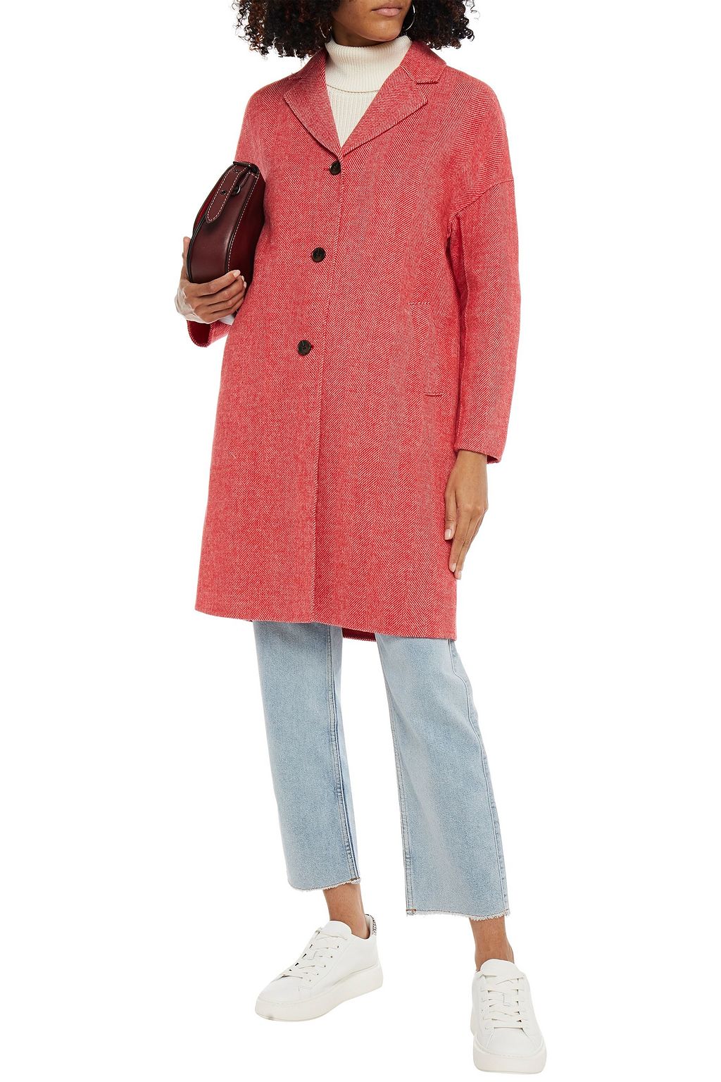 CLAUDIE PIERLOT Herringbone wool-felt coat
