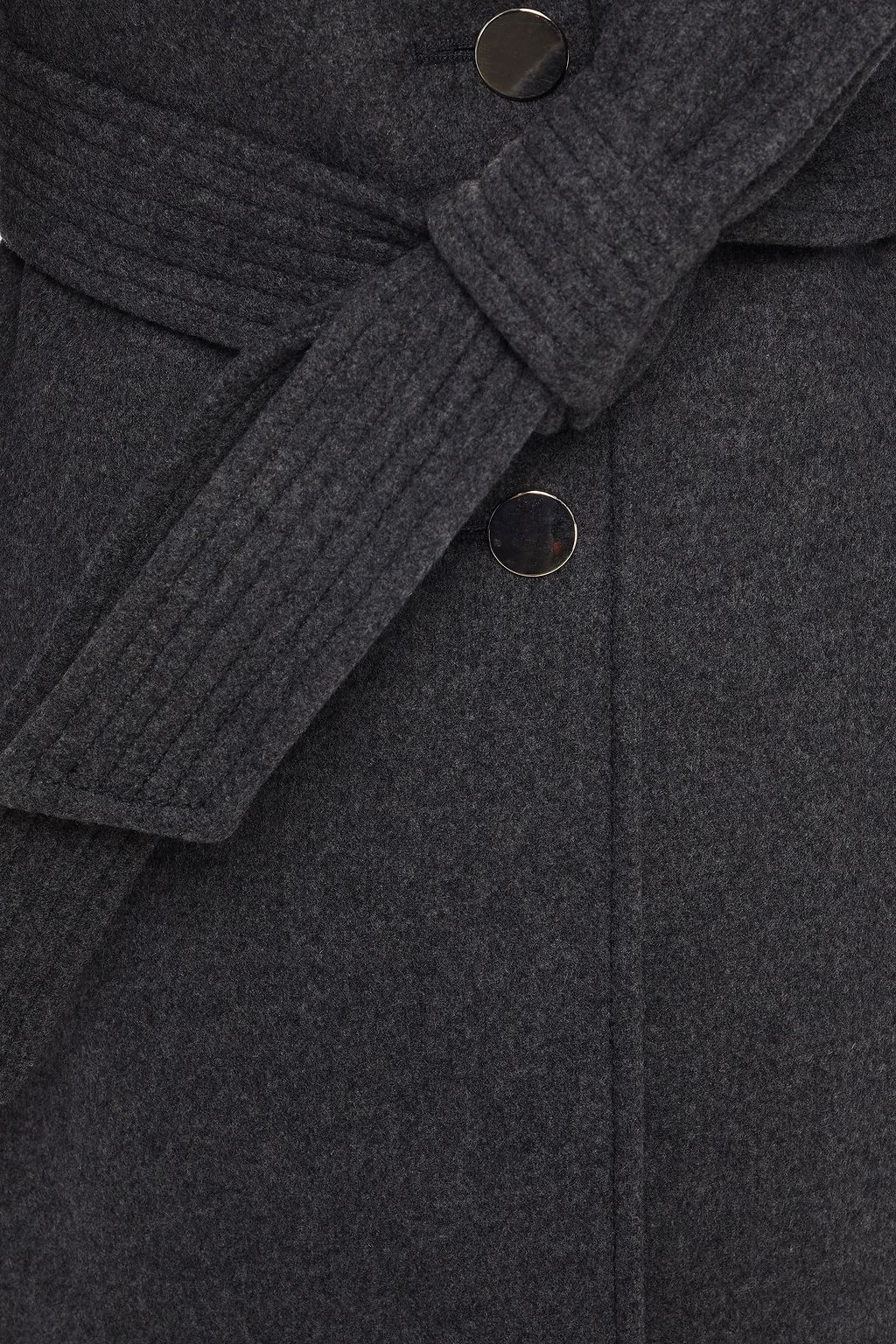 CLAUDIE PIERLOT Belted mélange wool-blend felt coat