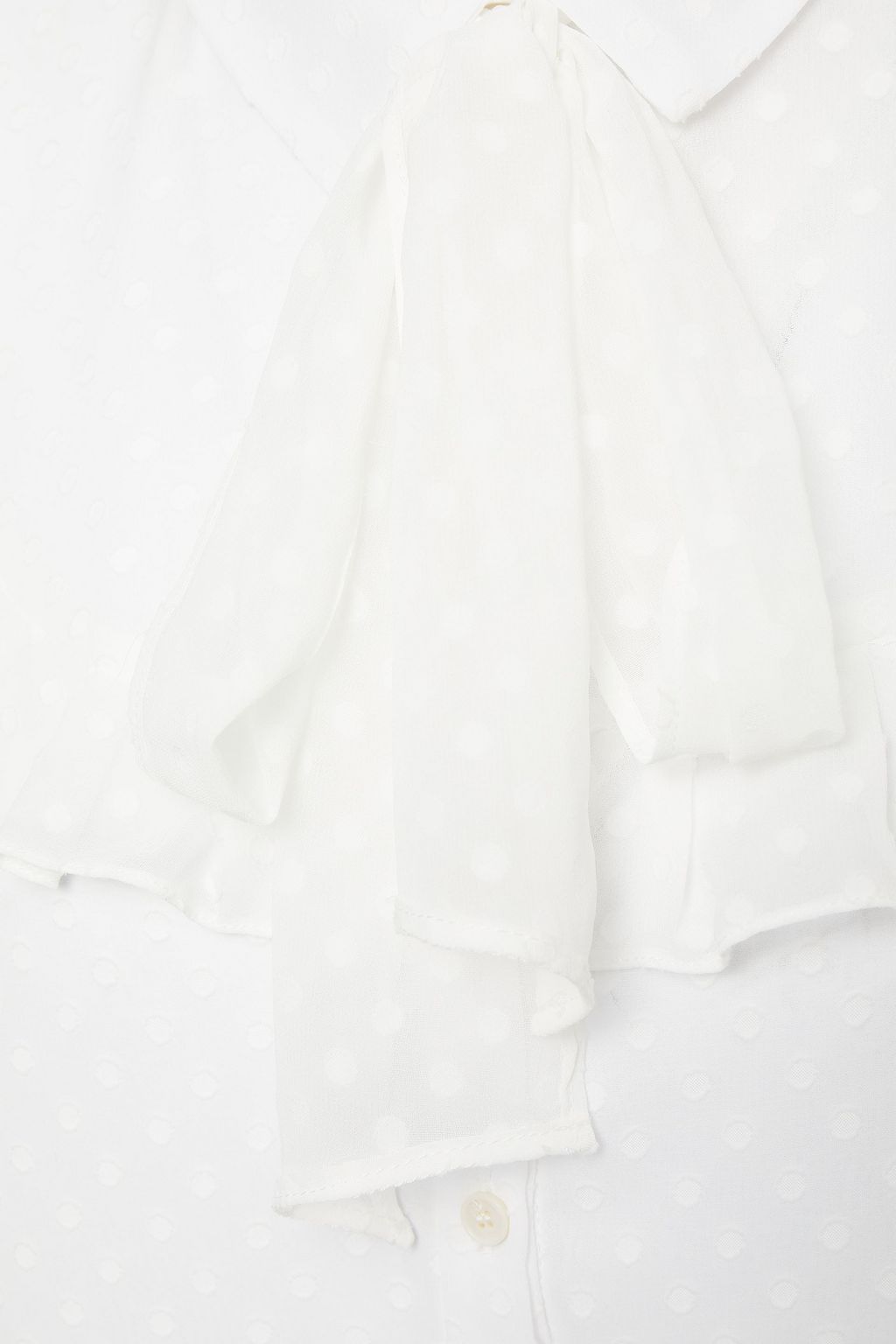 CLAUDIE PIERLOT Cocteau pussy-bow ruffled fil coupé shirt