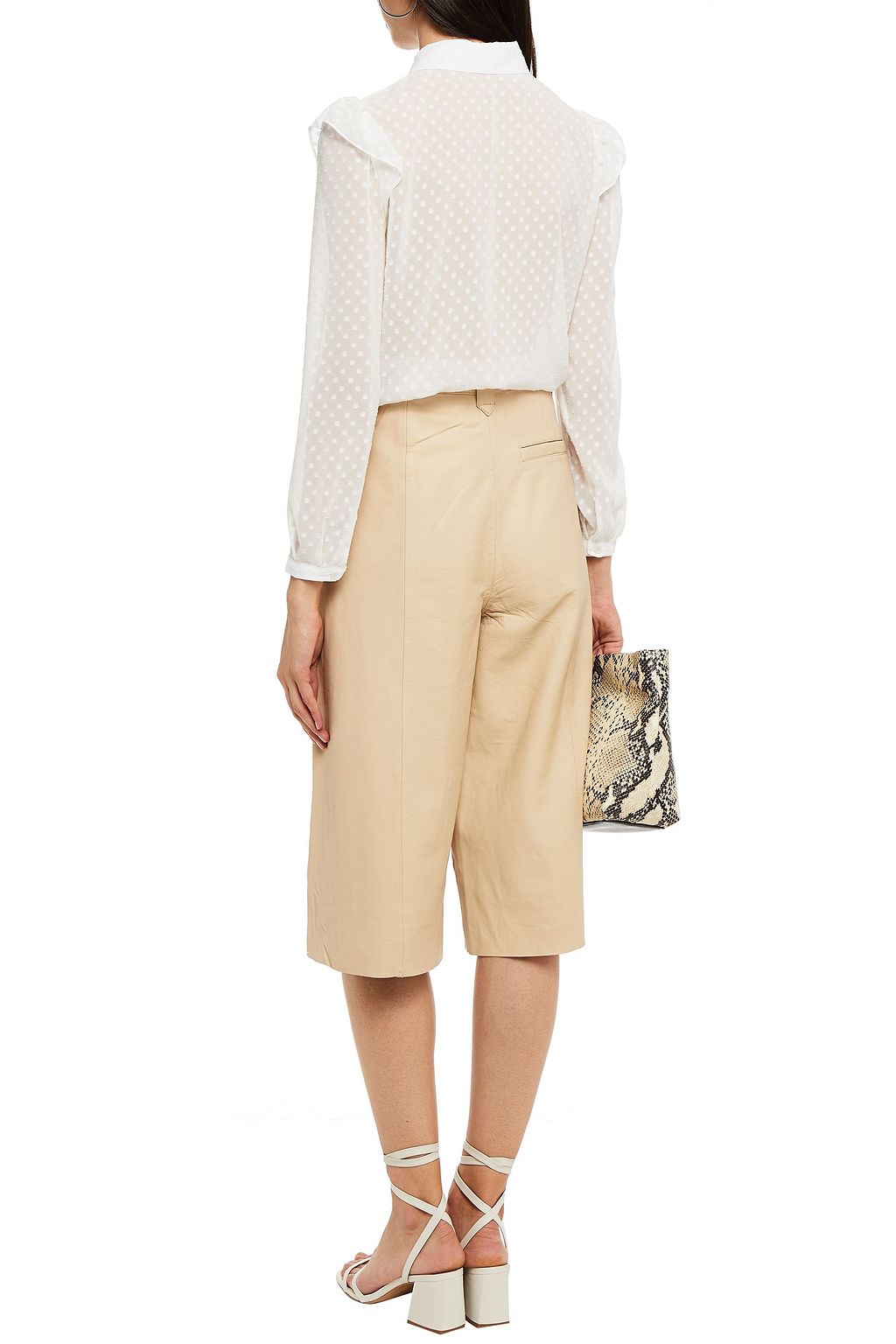 CLAUDIE PIERLOT Cocteau pussy-bow ruffled fil coupé shirt