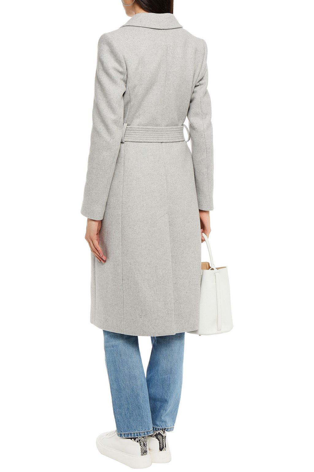 CLAUDIE PIERLOT Belted wool-blend felt coat