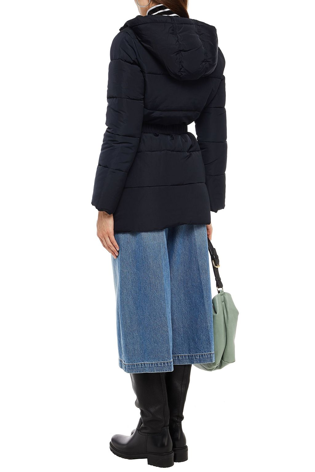 CLAUDIE PIERLOT Belted quilted shell hooded coat