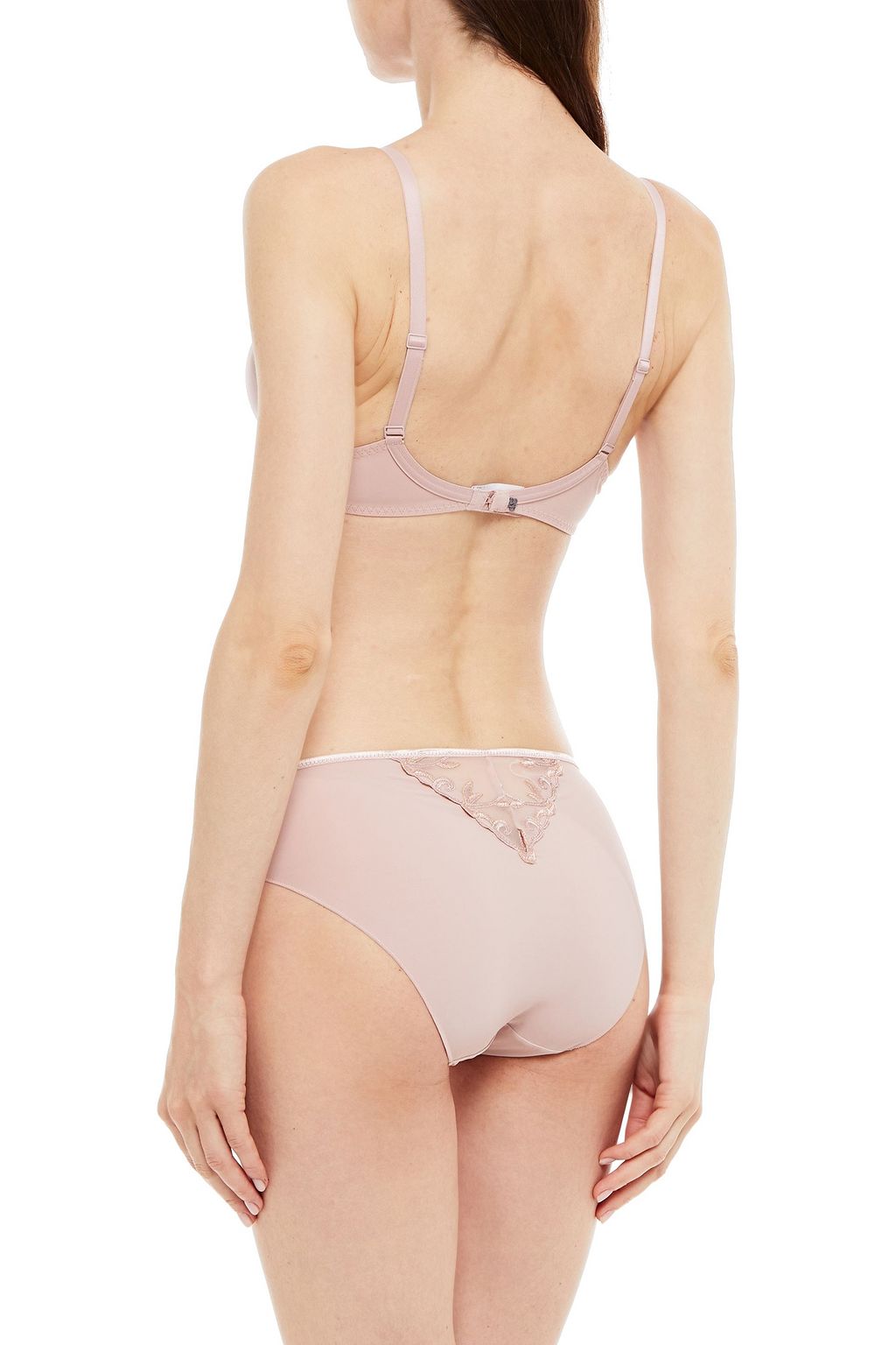 SIMONE PÉRÈLE Embroidered satin-jersey push-up bra