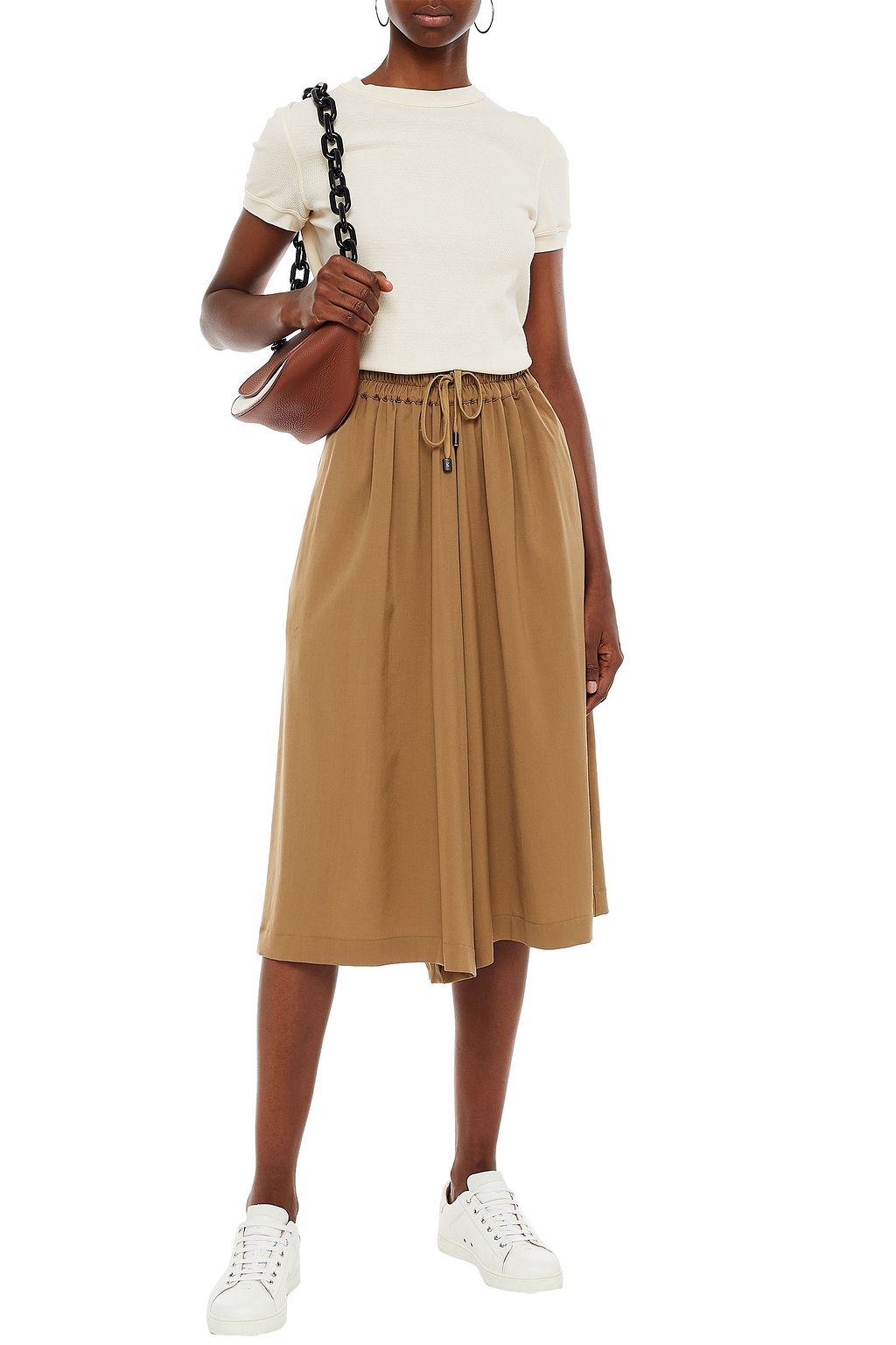 GENTRYPORTOFINO Gathered wool culottes