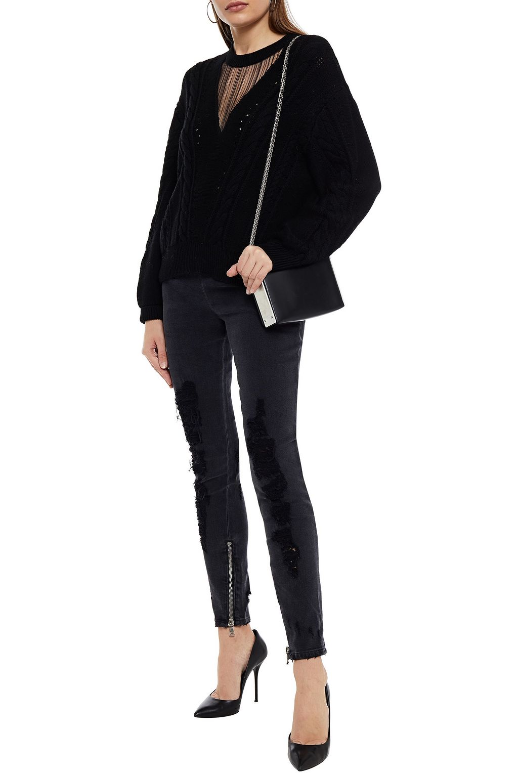 IRO Nabai lace-trimmed merino wool sweater