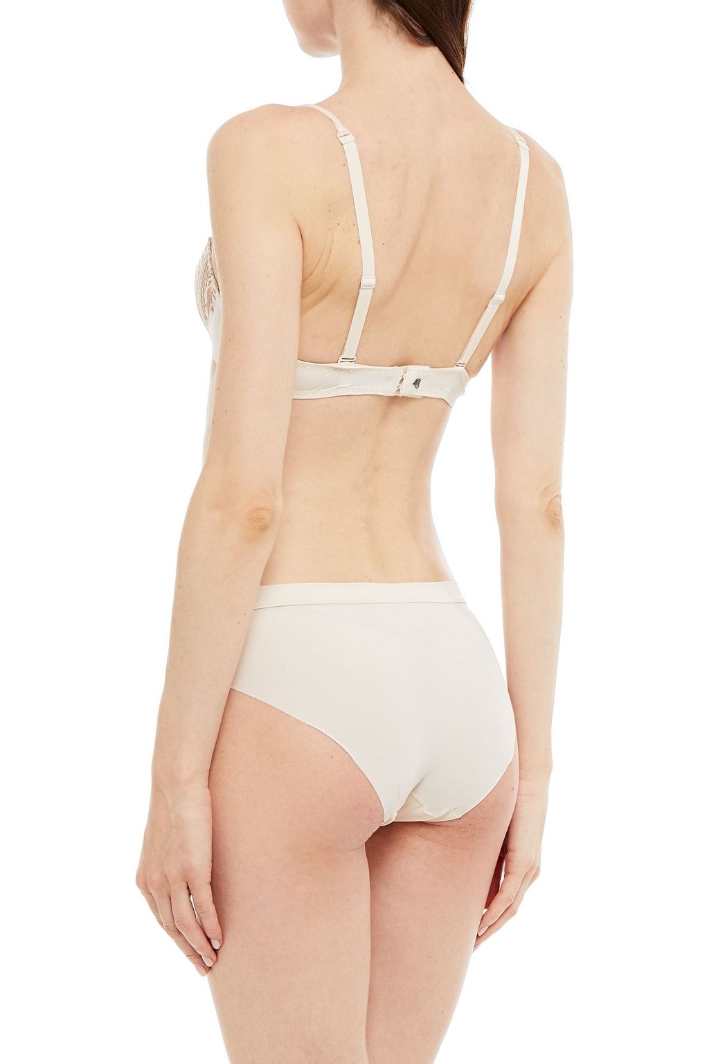 SIMONE PÉRÈLE Embroidered tulle and stretch-jersey underwired balconette bra