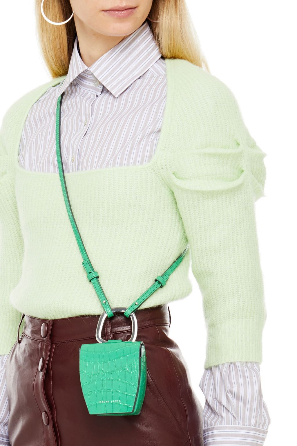 DANSE LENTE Pablo croc-effect leather shoulder bag