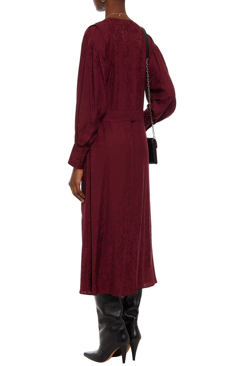 IRO Antero wrap-effect satin-jacquard midi dress