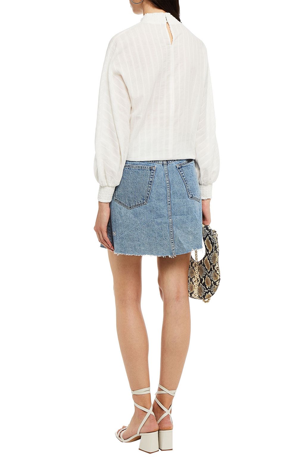 MAJE Guipure lace-trimmed cotton-blend blouse