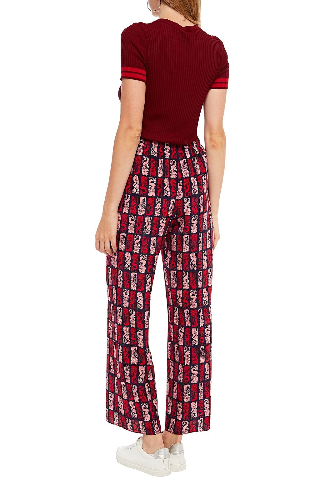 KENZO Printed silk crepe de chine wide-leg pants