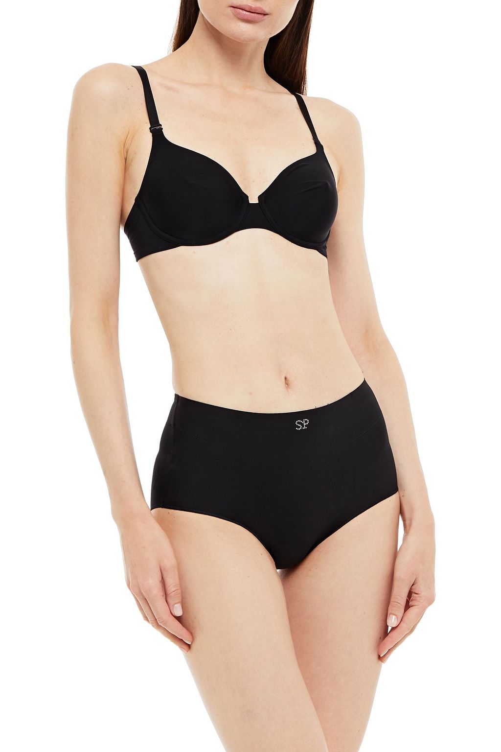 SIMONE PÉRÈLE Crystal-embellished mid-rise stretch-jersey briefs