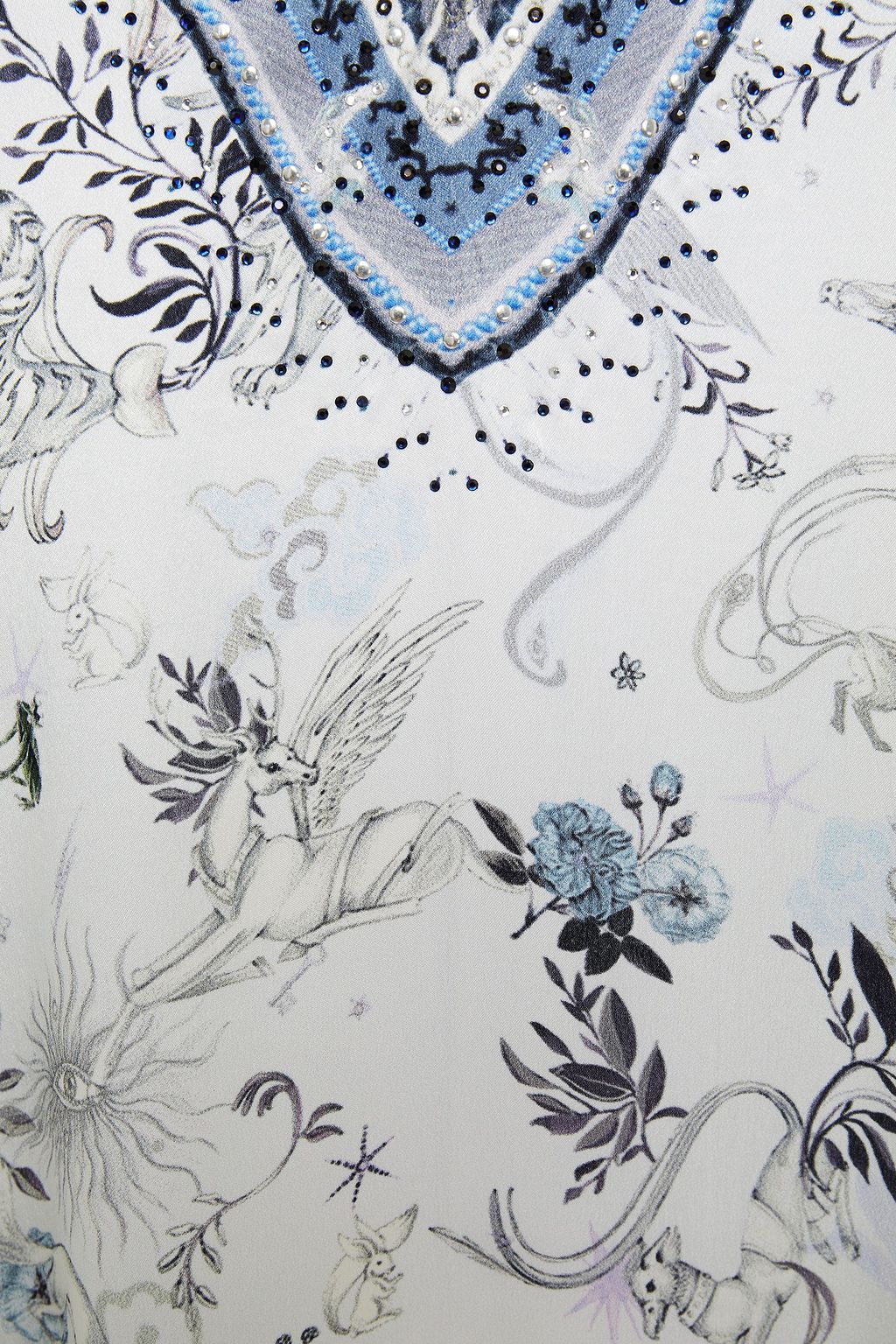 CAMILLA Moonlit Musings embellished printed silk crepe de chine camisole