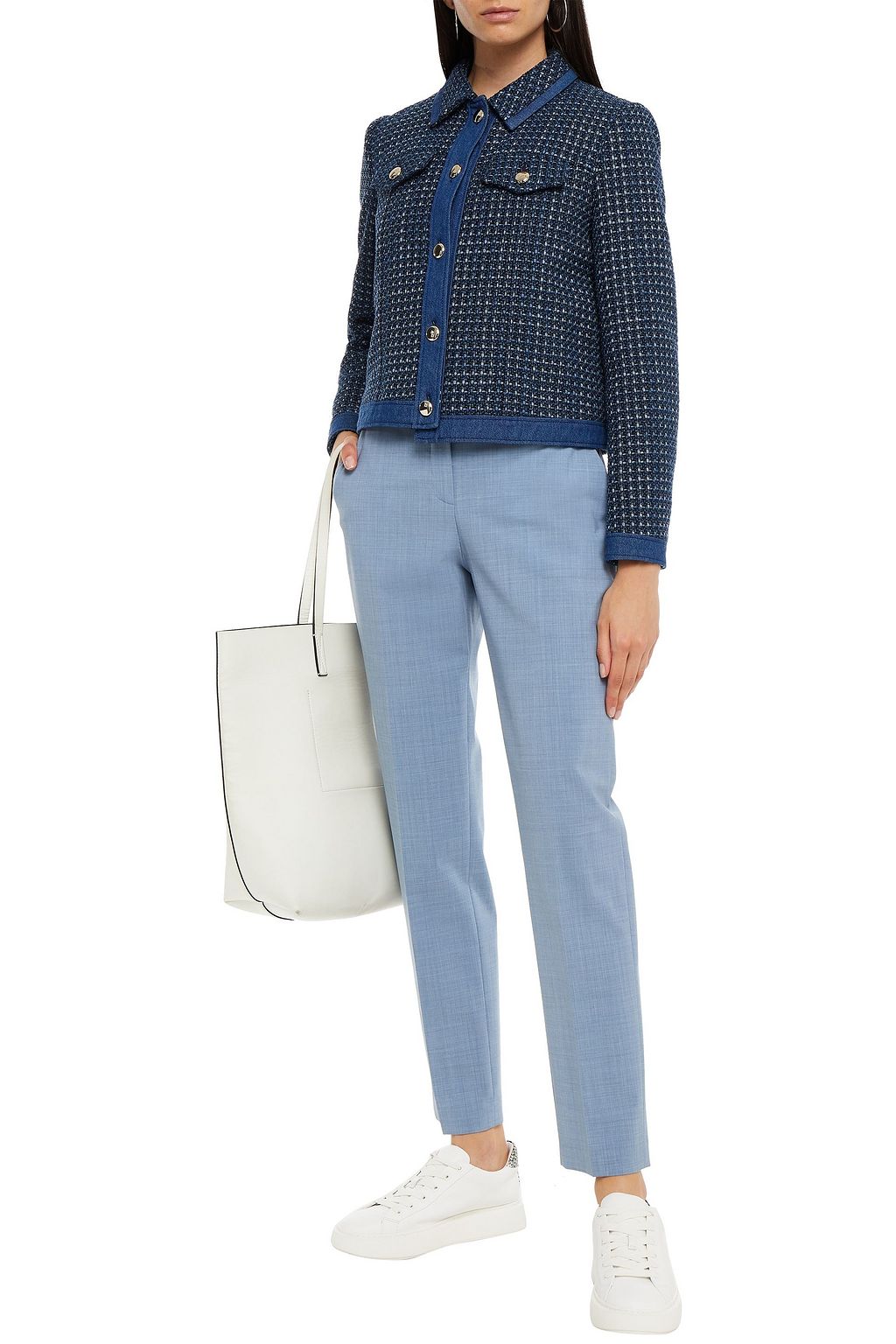 CLAUDIE PIERLOT Vivola denim-trimmed tweed jacket
