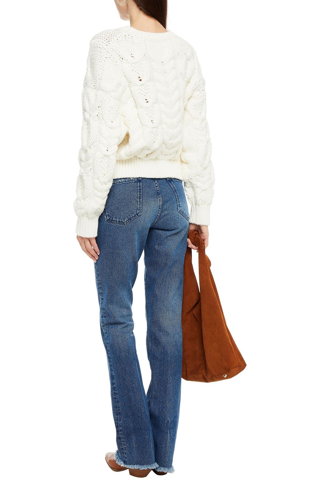 IRO Sidra mélange cable-knit cotton-blend sweater