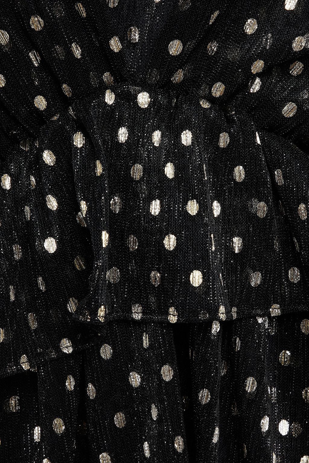 IRO Minda Bluse aus Strick mit Polka-Dots und Metallic-Effekt