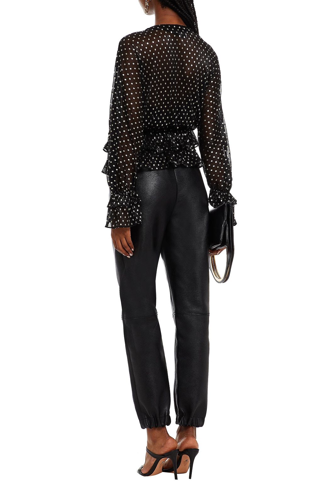 IRO Minda Bluse aus Strick mit Polka-Dots und Metallic-Effekt
