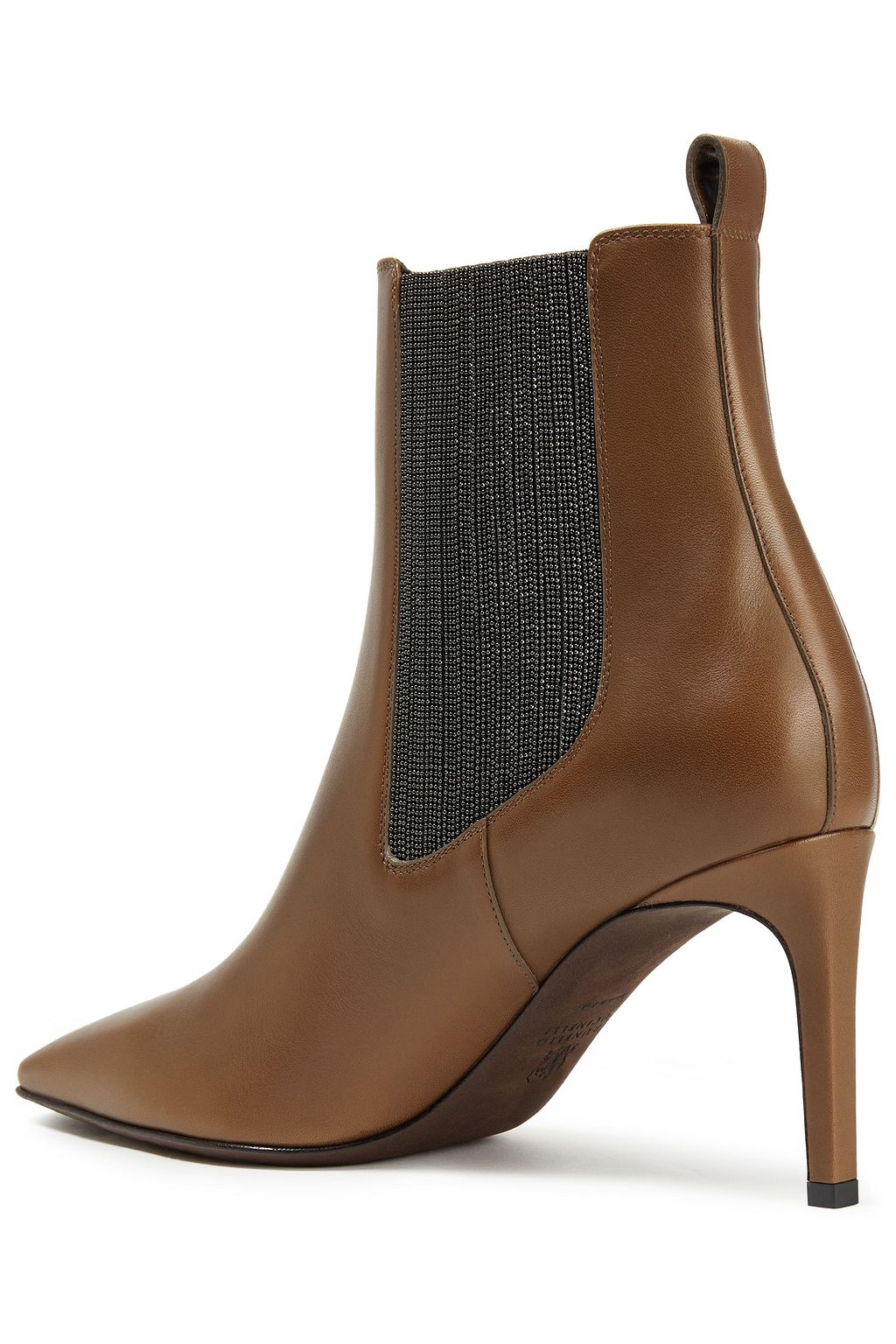 BRUNELLO CUCINELLI Bead-embellished leather ankle boots