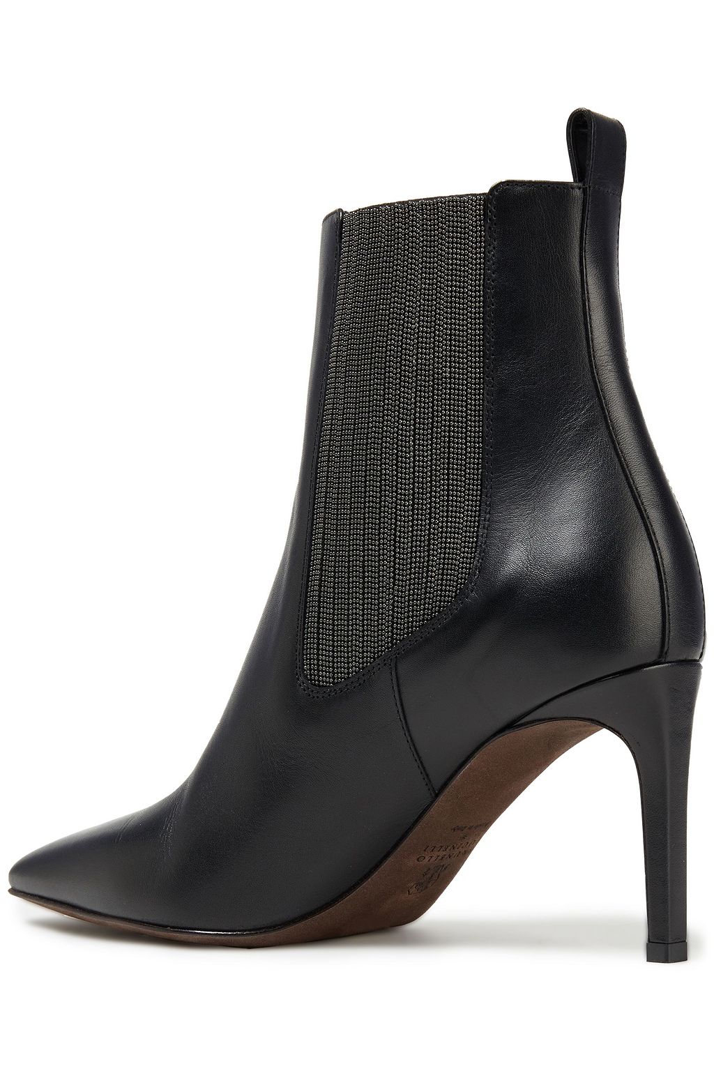BRUNELLO CUCINELLI Bead-embellished leather ankle boots