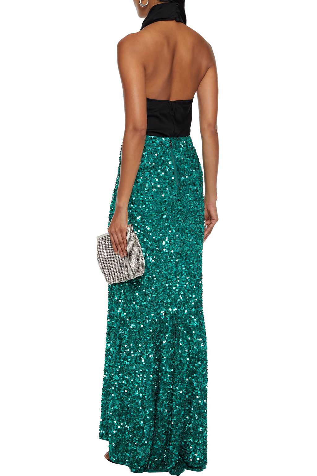 ALICE + OLIVIA Charity sequined tulle maxi skirt