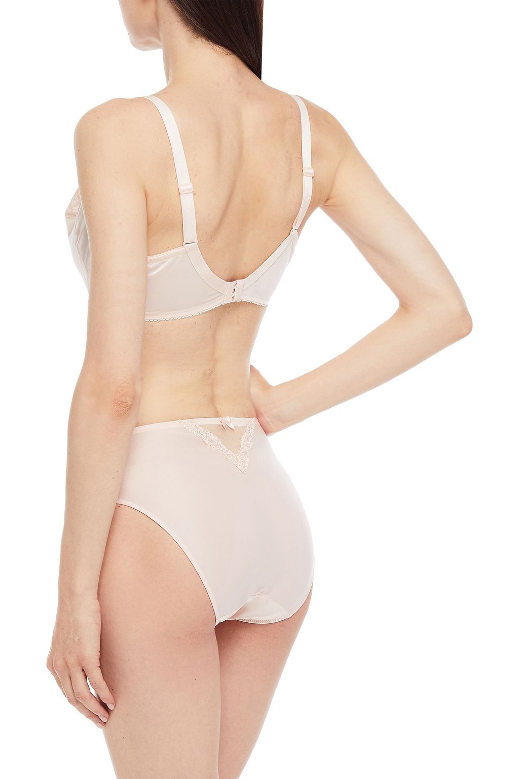 LISE CHARMEL Splendeur Soie embroidered tulle and satin mid-rise briefs