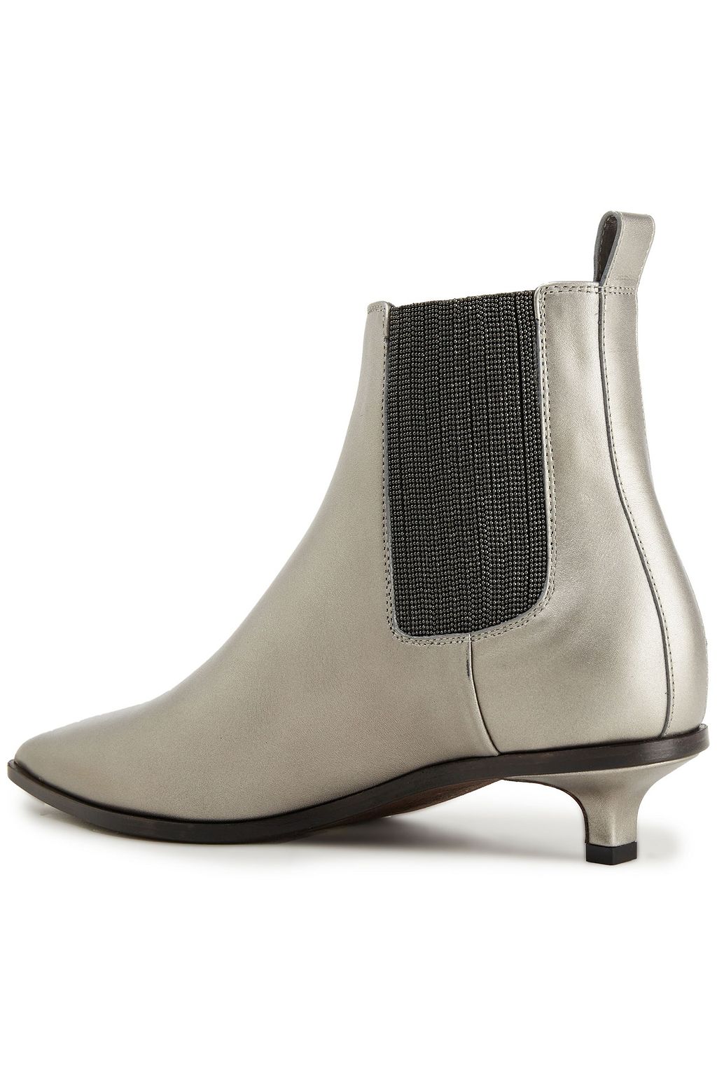 BRUNELLO CUCINELLI Bead-embellished leather ankle boots
