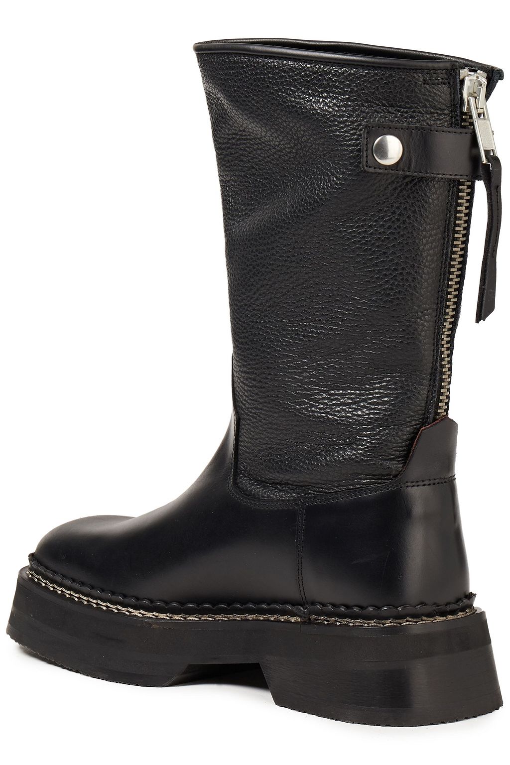 EYTYS Smooth and pebbled-leather boots