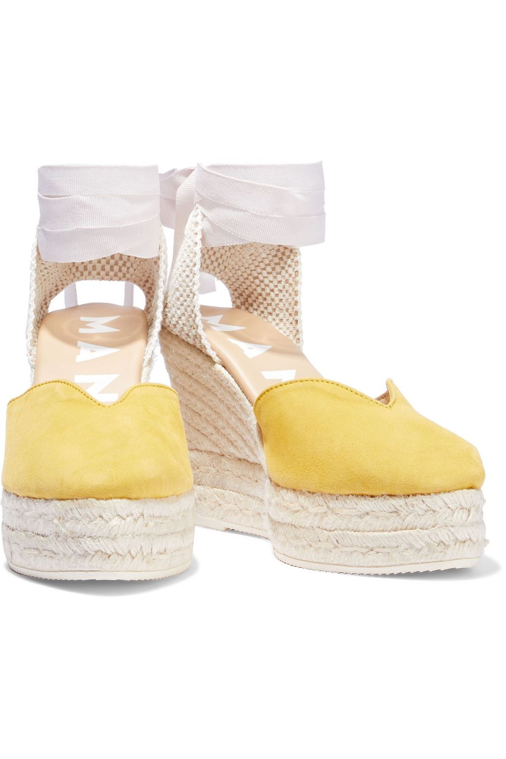 MANEBÍ Hamptons lace-up suede wedge espadrilles