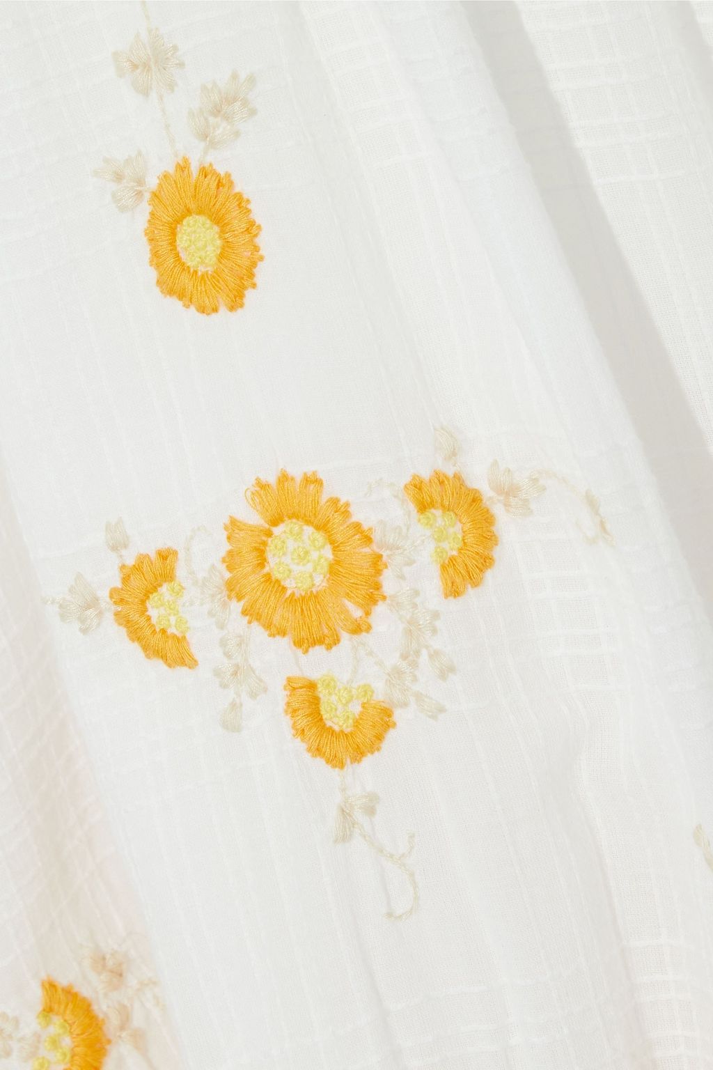 LOVESHACKFANCY Asher embroidered gathered cotton-jacquard midi dress
